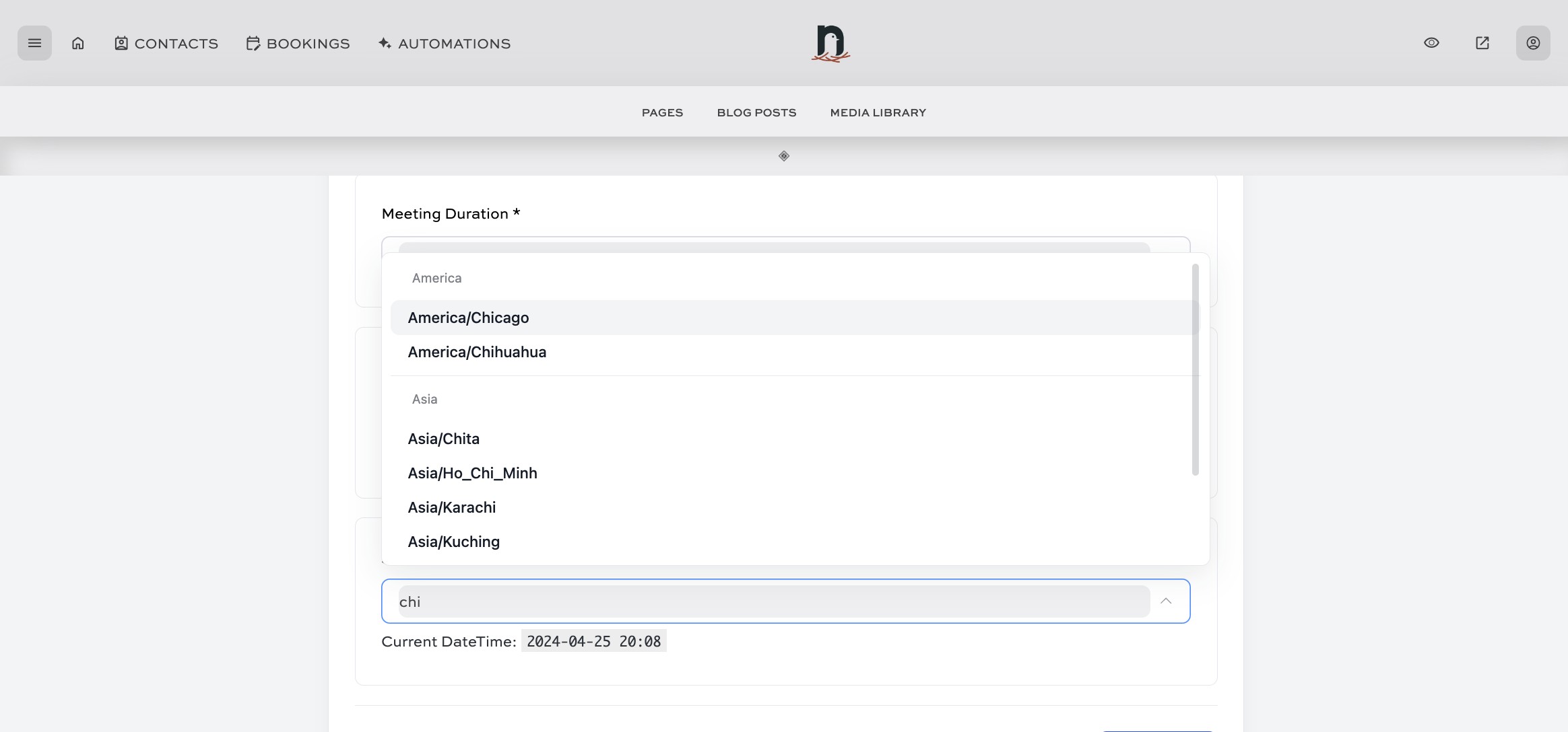 Select your timezone