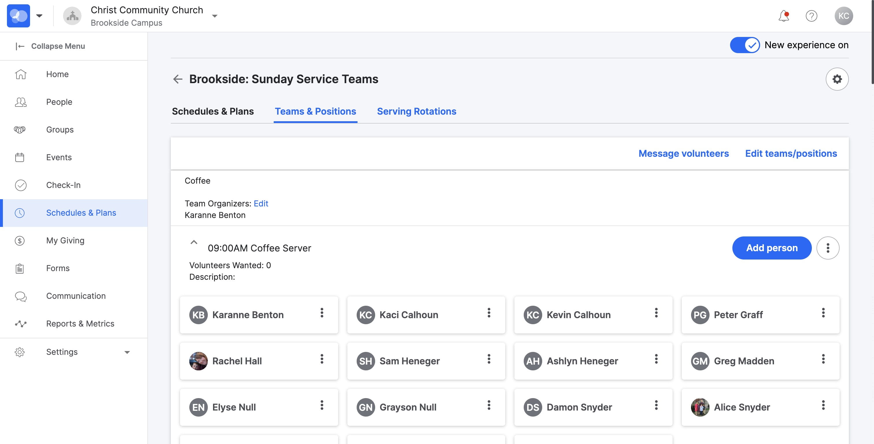 SELECT "Serving Rotations"