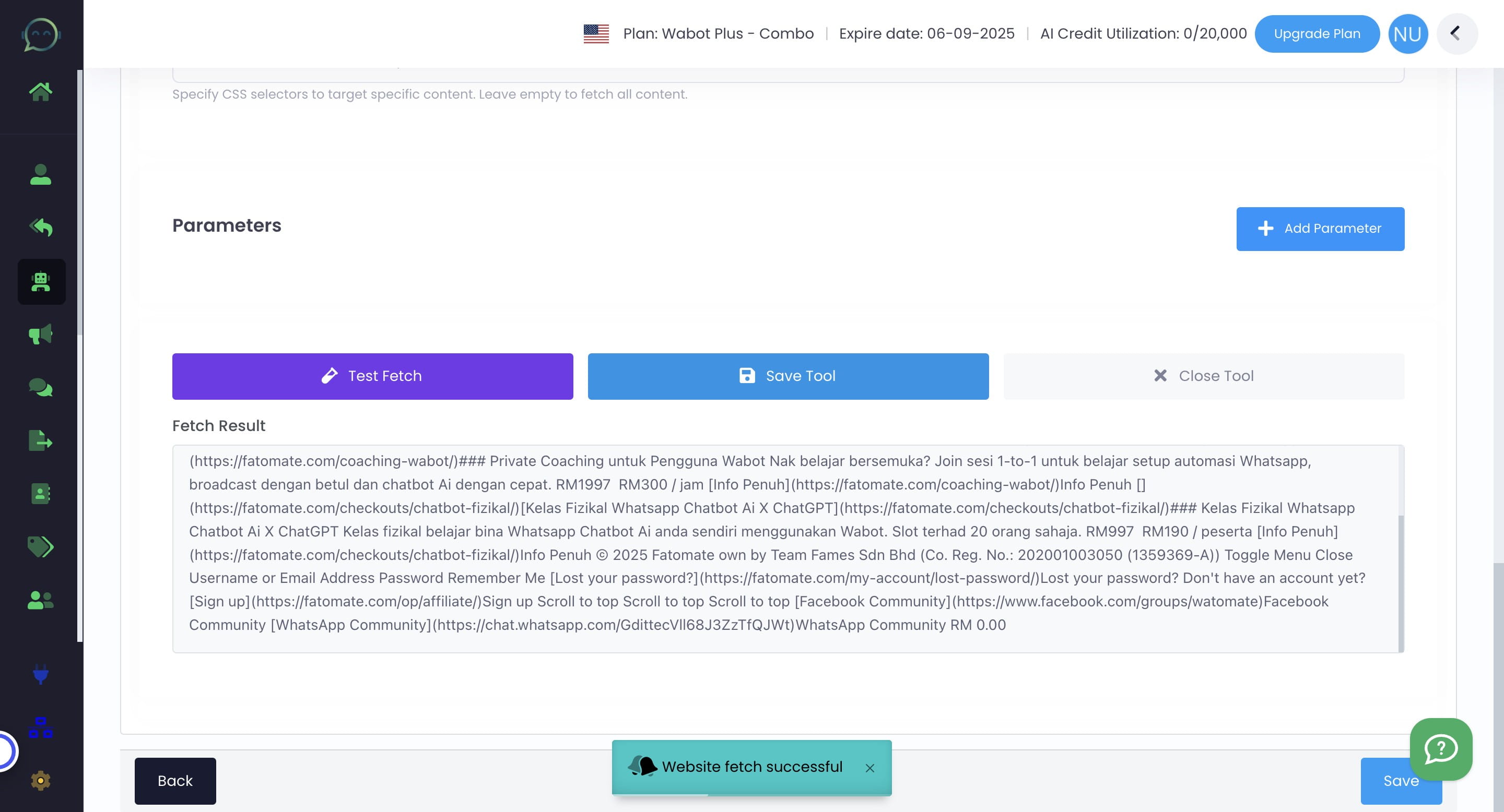 Then click on "Save Tool"