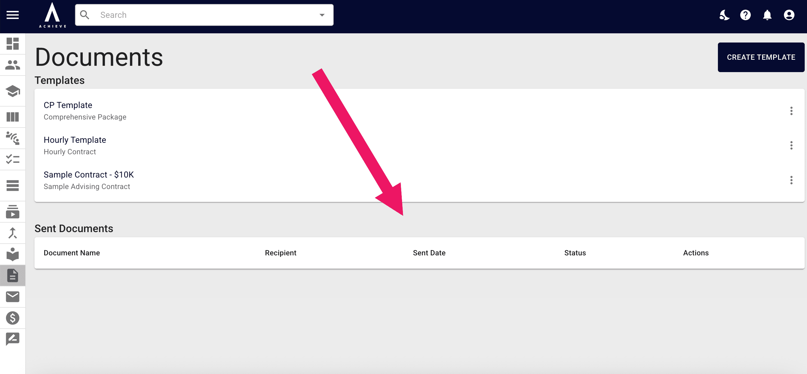 You can keep track of all pending, completed, and revoked documents under the **Sent Documents** section. 