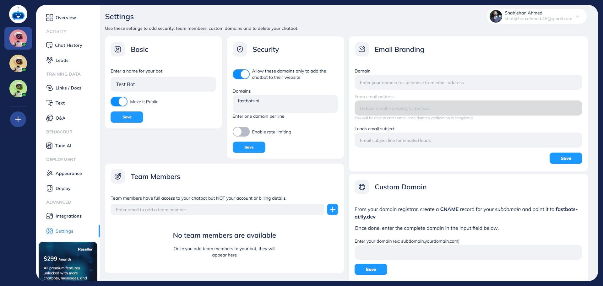 Using this "Rate Limiting" option you can control the number of questions a user can ask to chatbot in a certain timeframe.