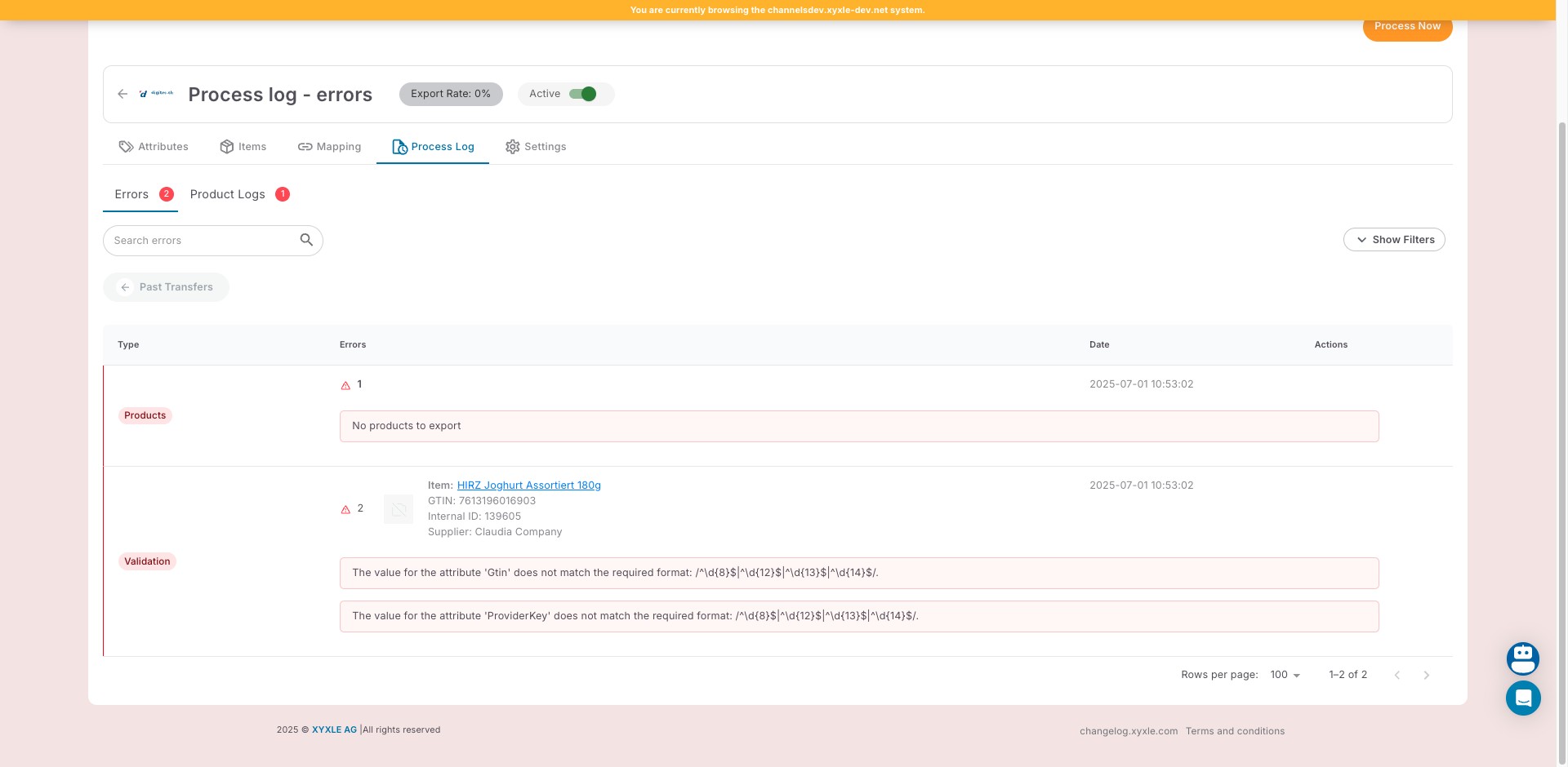 Click on "Product Logs" and see product related error logs.