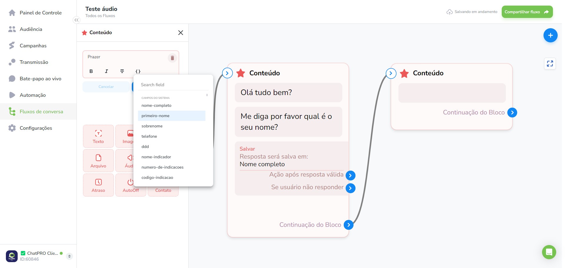 Click on "primeiro-nome"