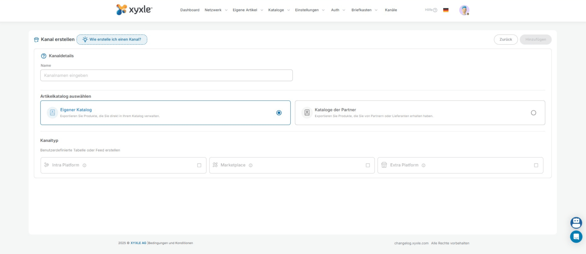 Cliquez ici pour ajouter un nouveau nom à votre nouvelle chaîne.