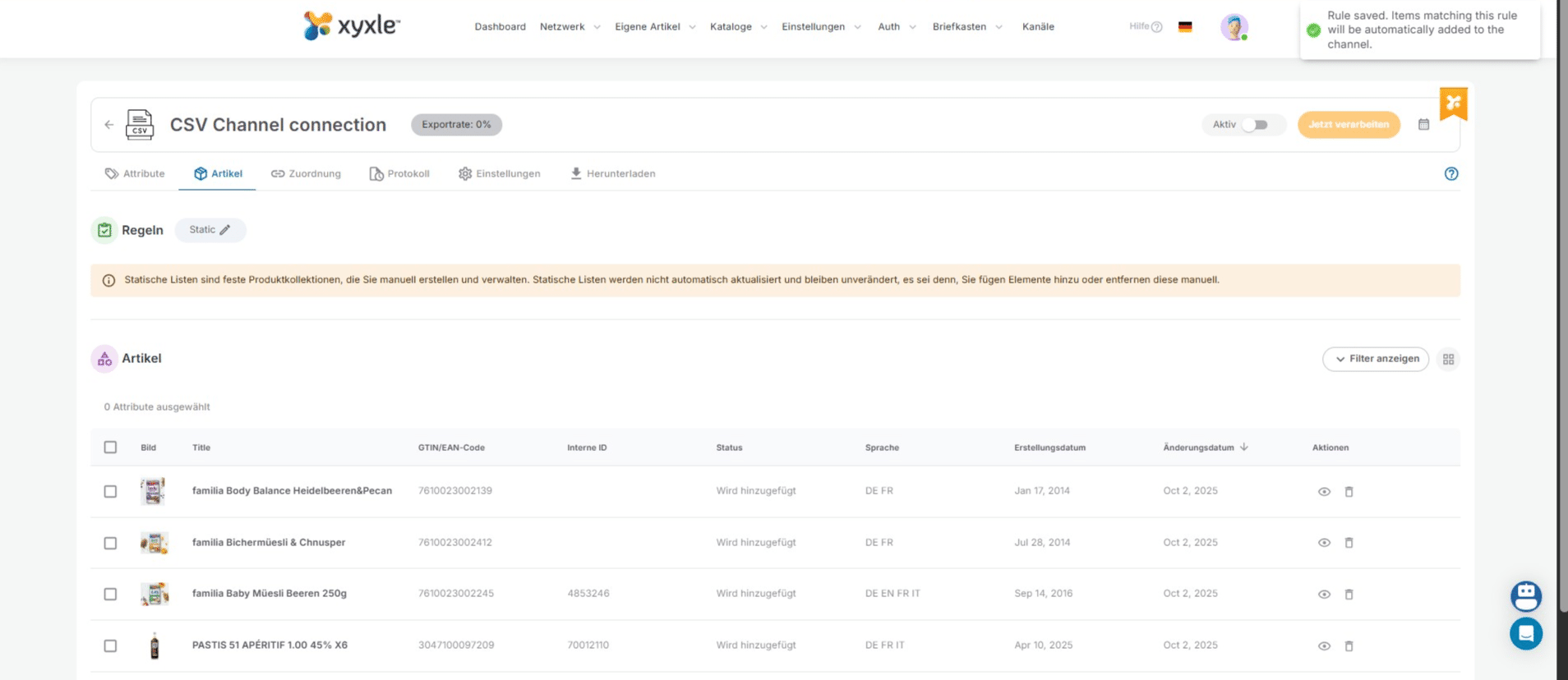 Cliquez ici pour cartographier les attributs.