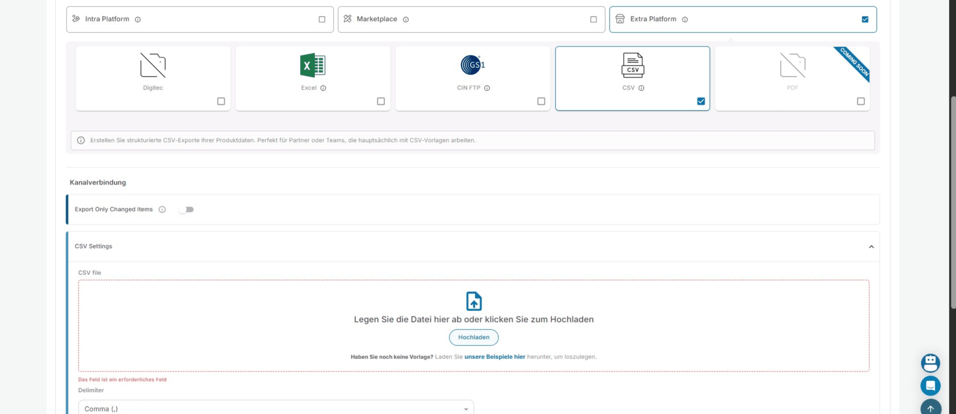 Cliquez sur « Charger » pour télécharger le fichier CSV après l'avoir modifié selon vos besoins.