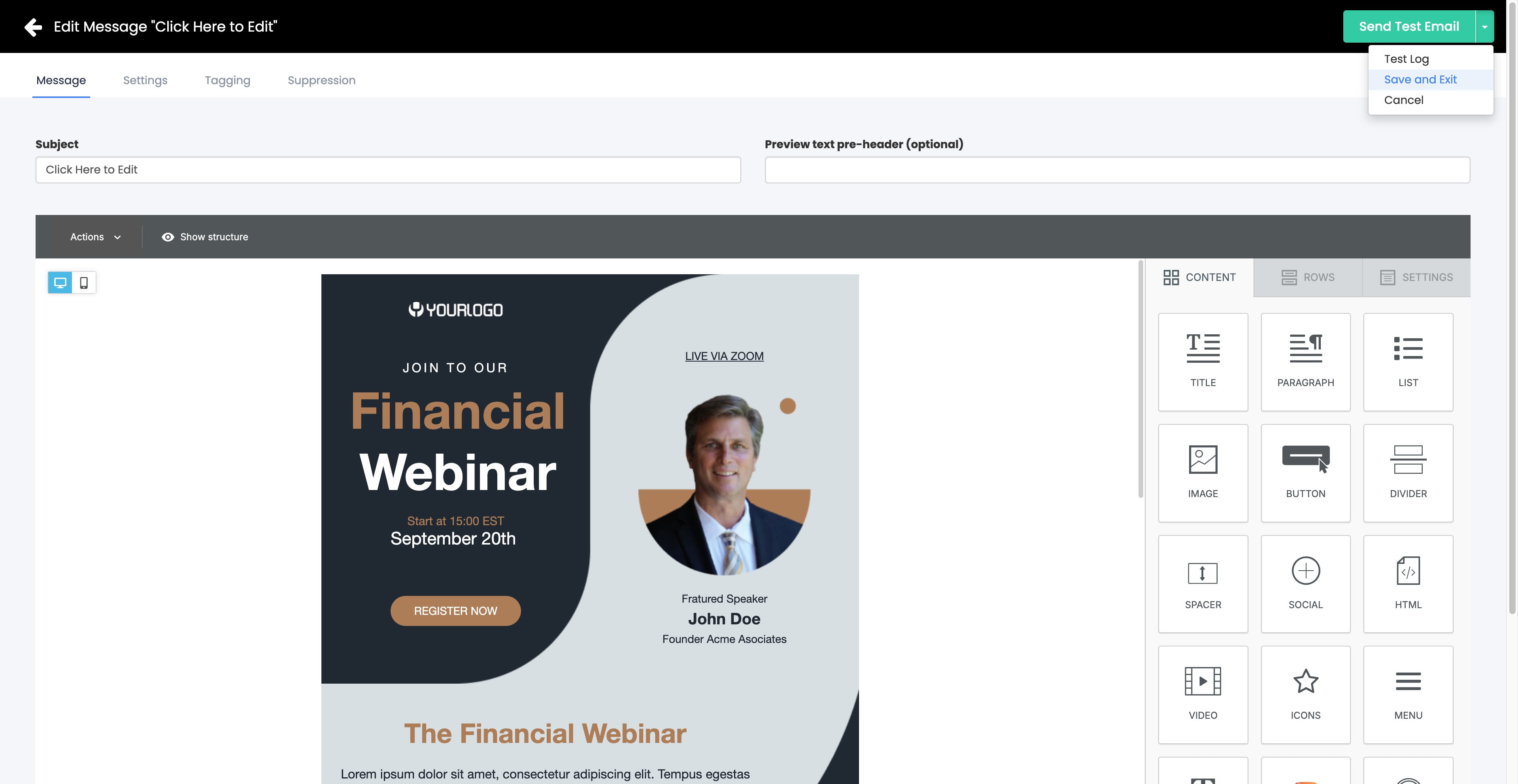 Click on "Save and Exit"