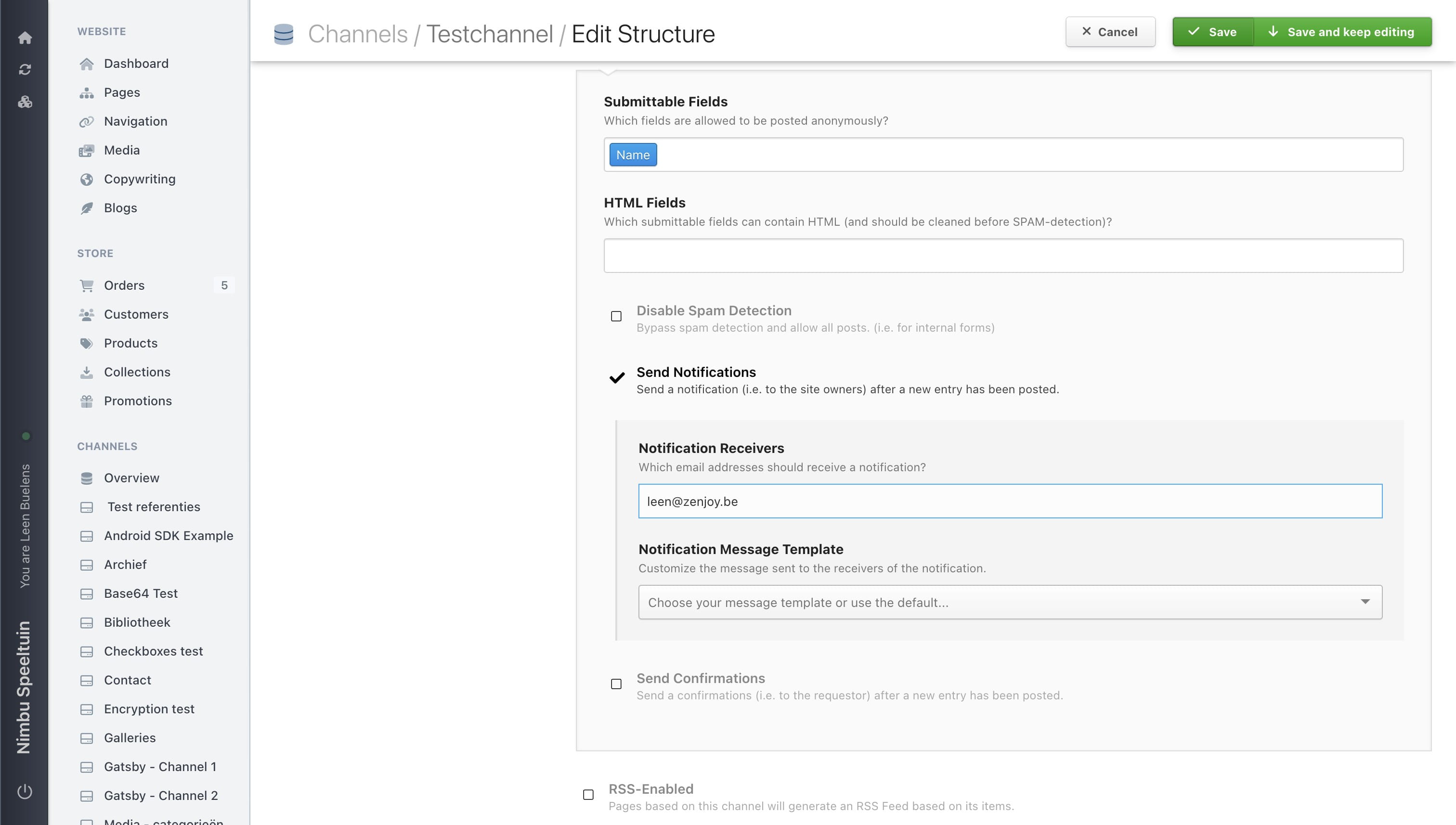 Save the settings by clicking on the 'save button' in the top right of the screen.