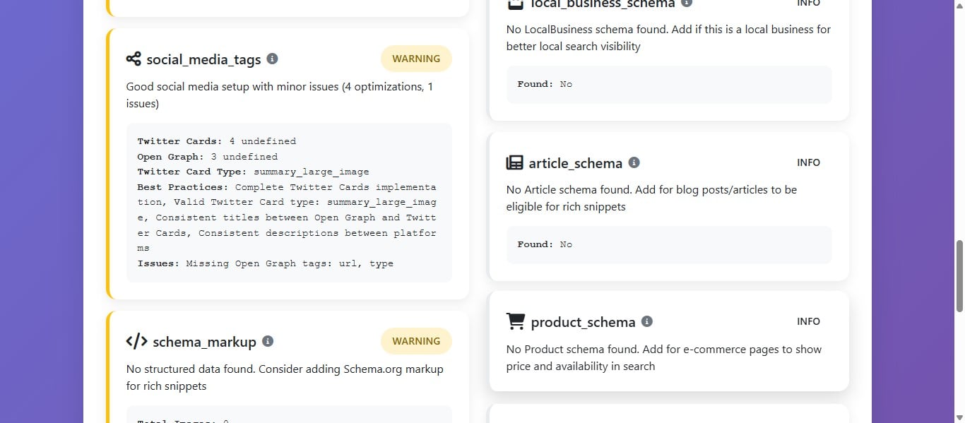 Le balisage Product permet aux moteurs de recherche d’afficher directement des informations clés. Dans notre exemple aucune balise n'est présent