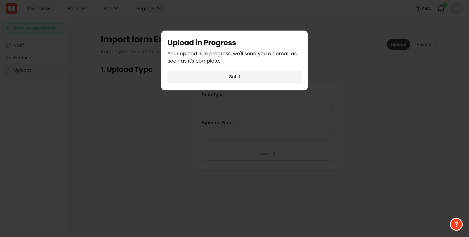 Once your upload has been imported you'll receive an email confirmation. 