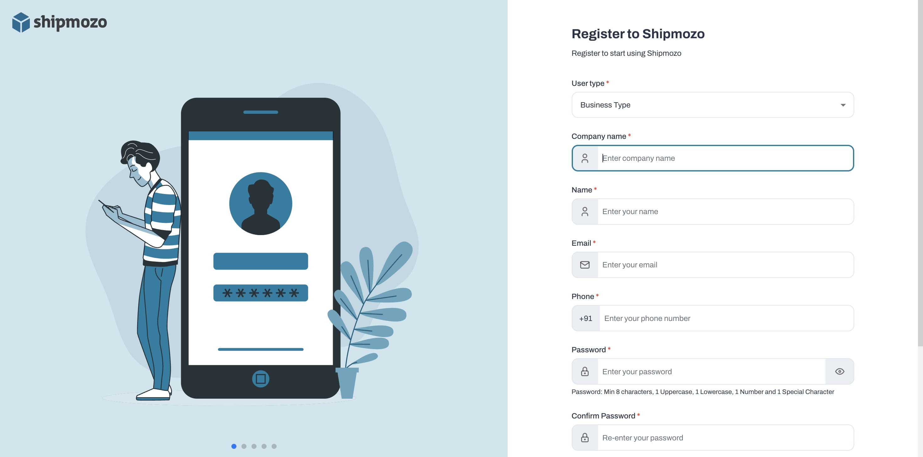 Provide necessary details: **Business Name, Email & Phone Number**