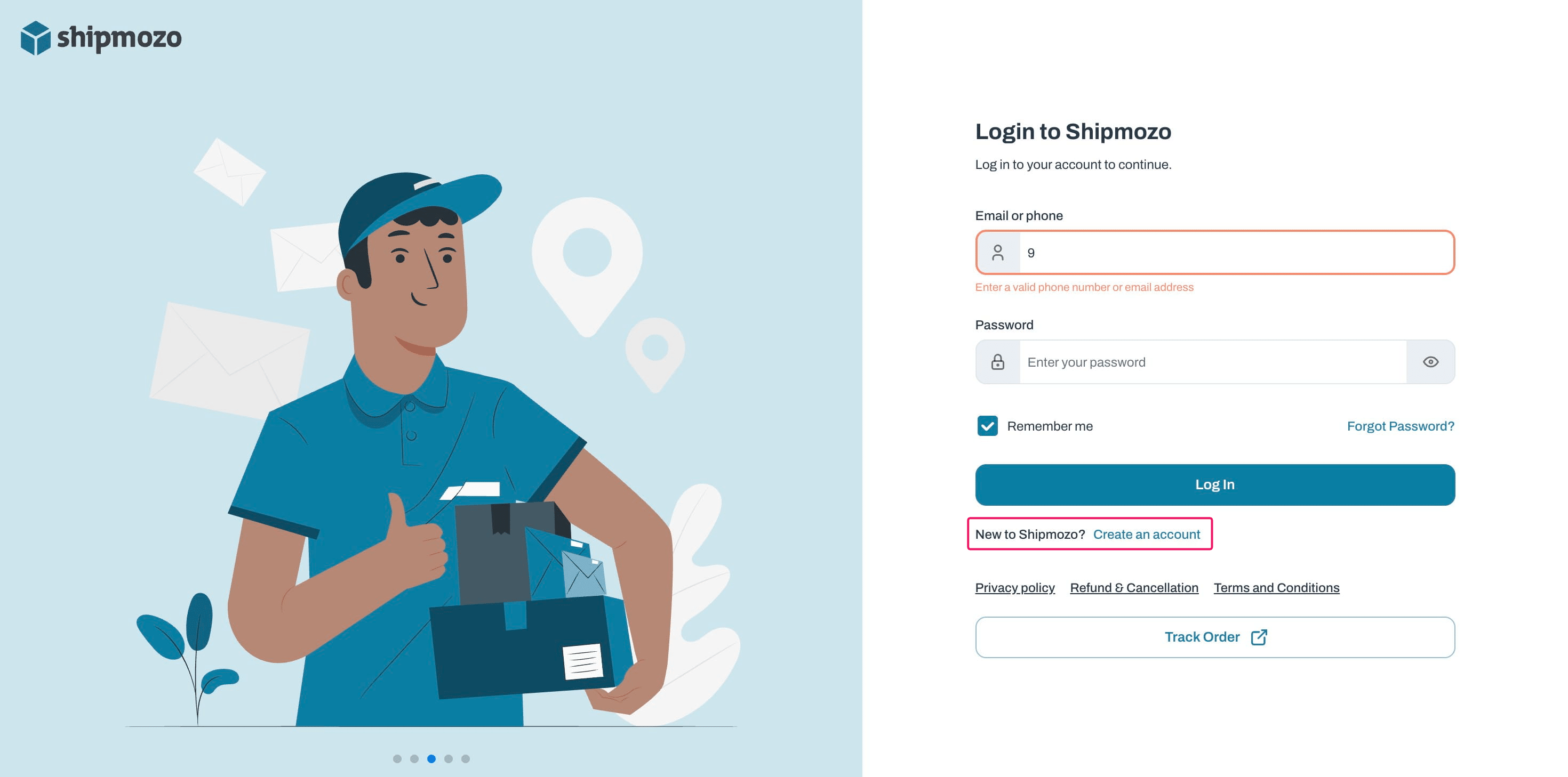 Select “**Create an Account**”