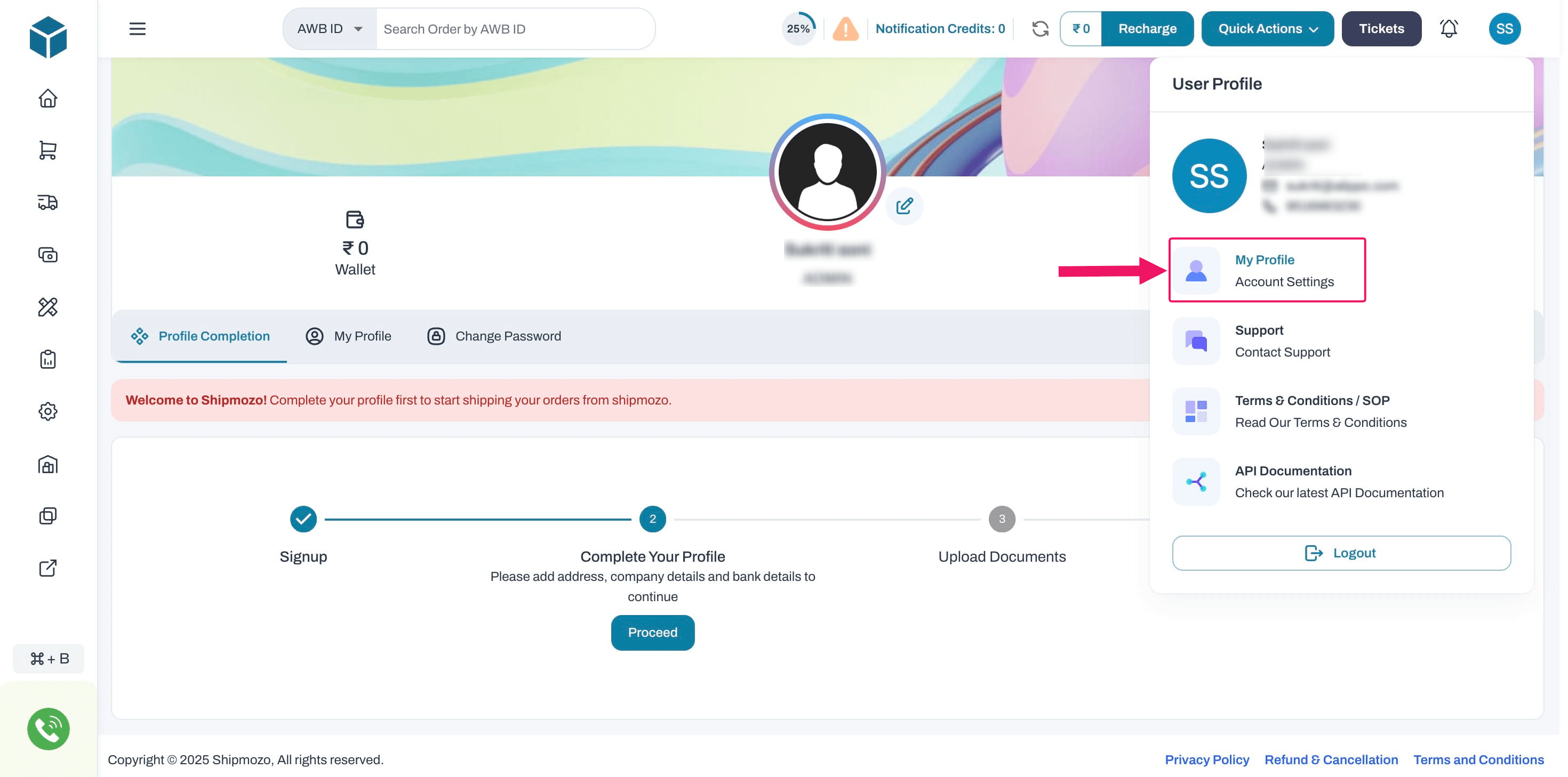 Select “**Account Settings**”