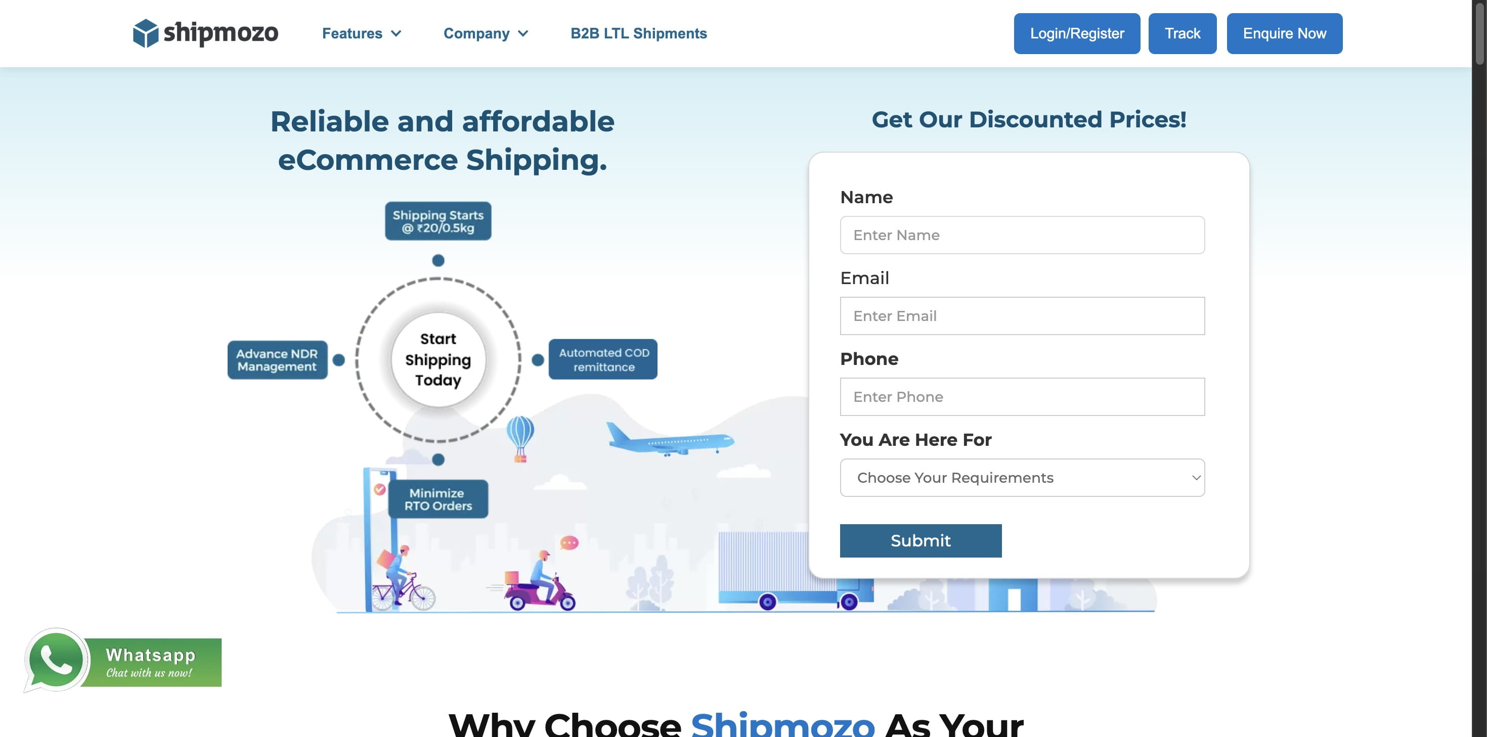 Click on “**Login/Register**” at the top of the homepage.