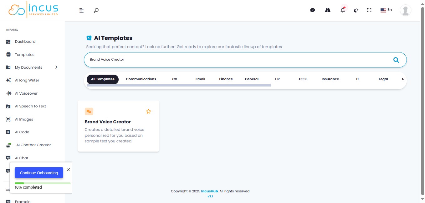 Click "Brand Voice Creator"