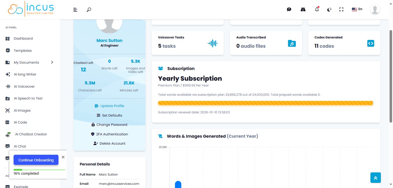 Click on "Update Profile"