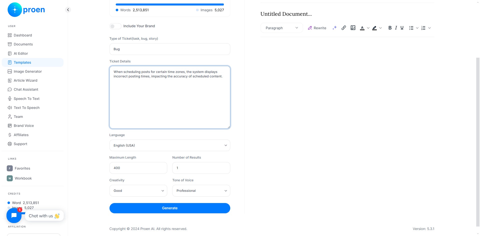 **Optional**: curate the content that will be generated 
