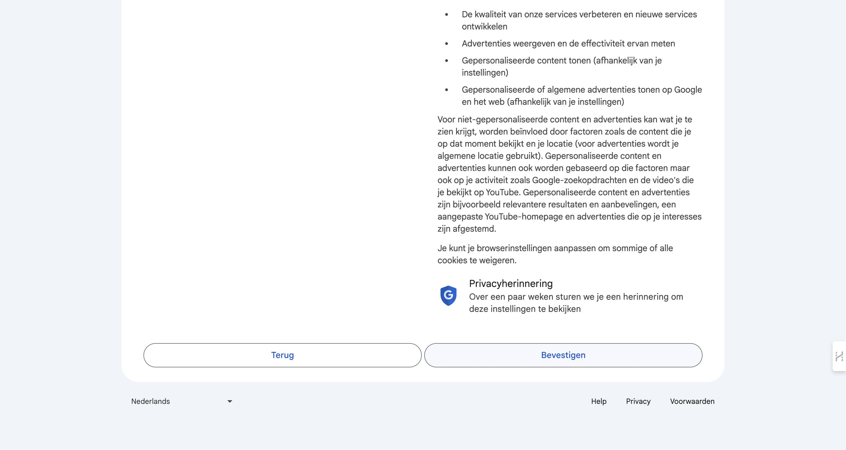 Klik op 'bevestigen'
