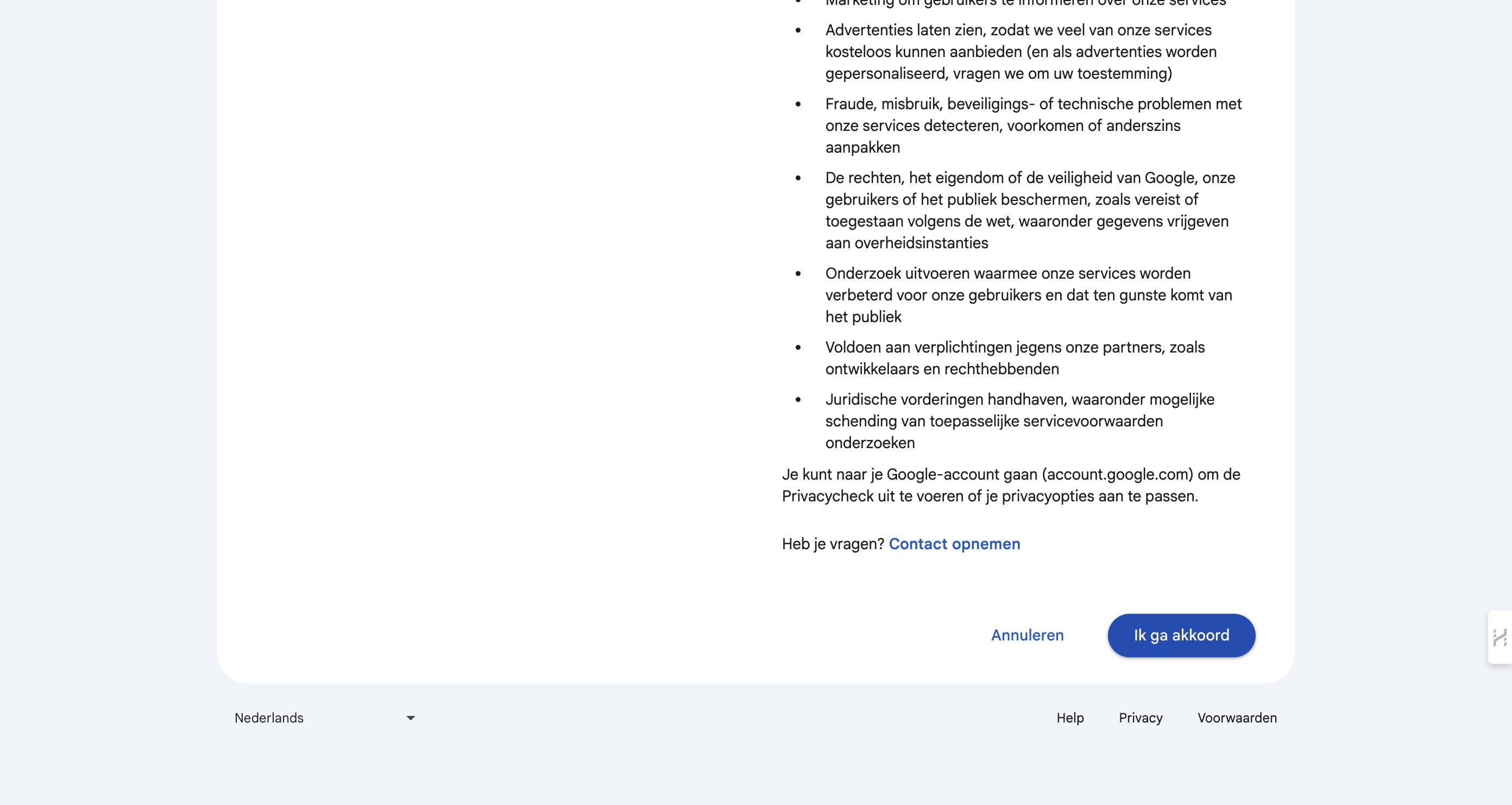 En klik op "Ik ga akkoord"