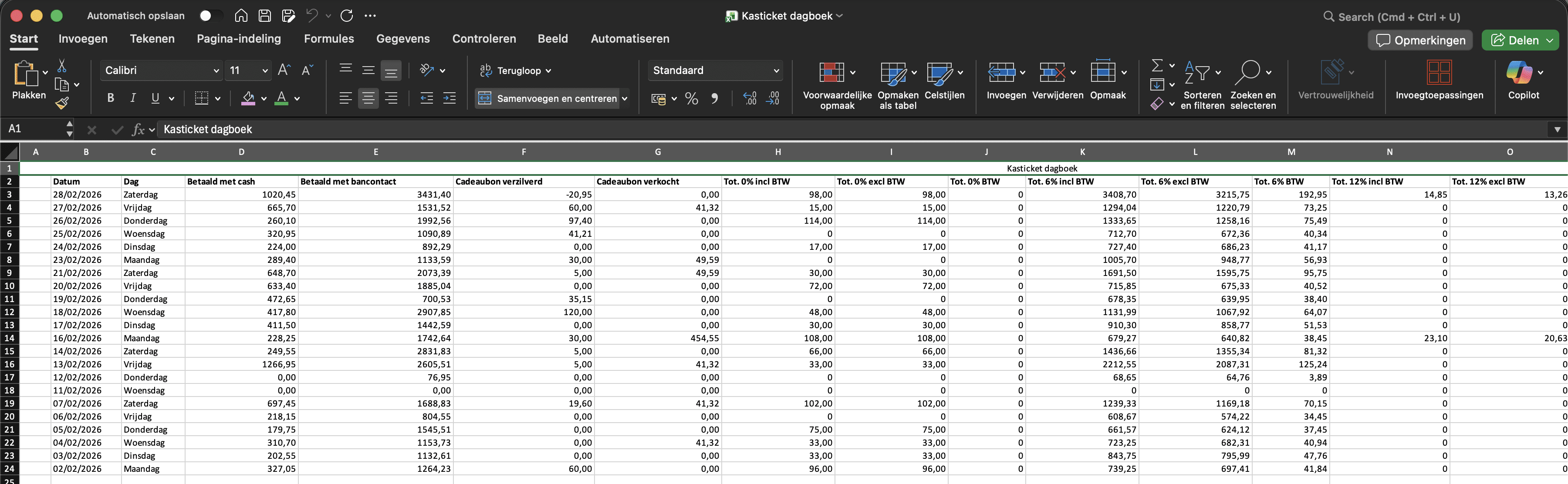 Bezorg de Excel aan je boekhouder