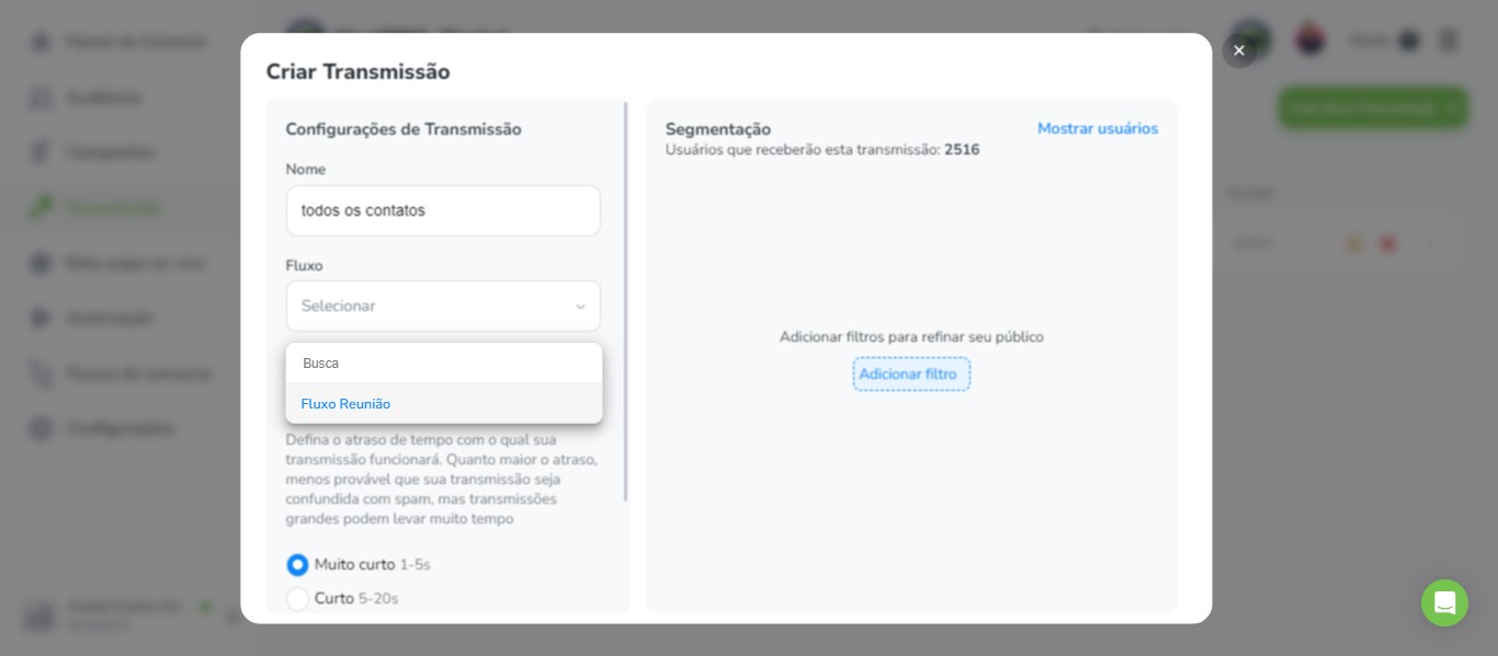 Click on "Fluxo Reunião"