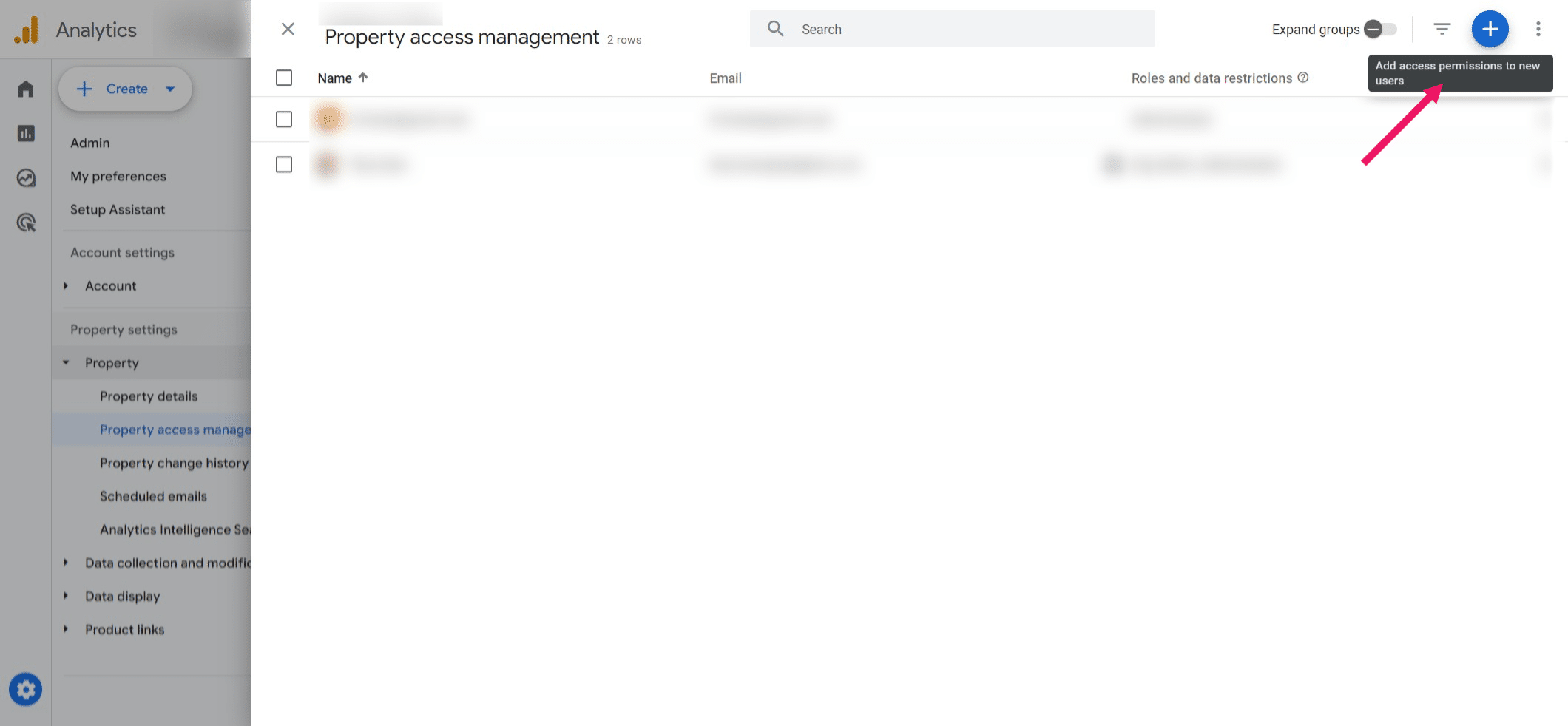 Add users by clicking the ➕ button