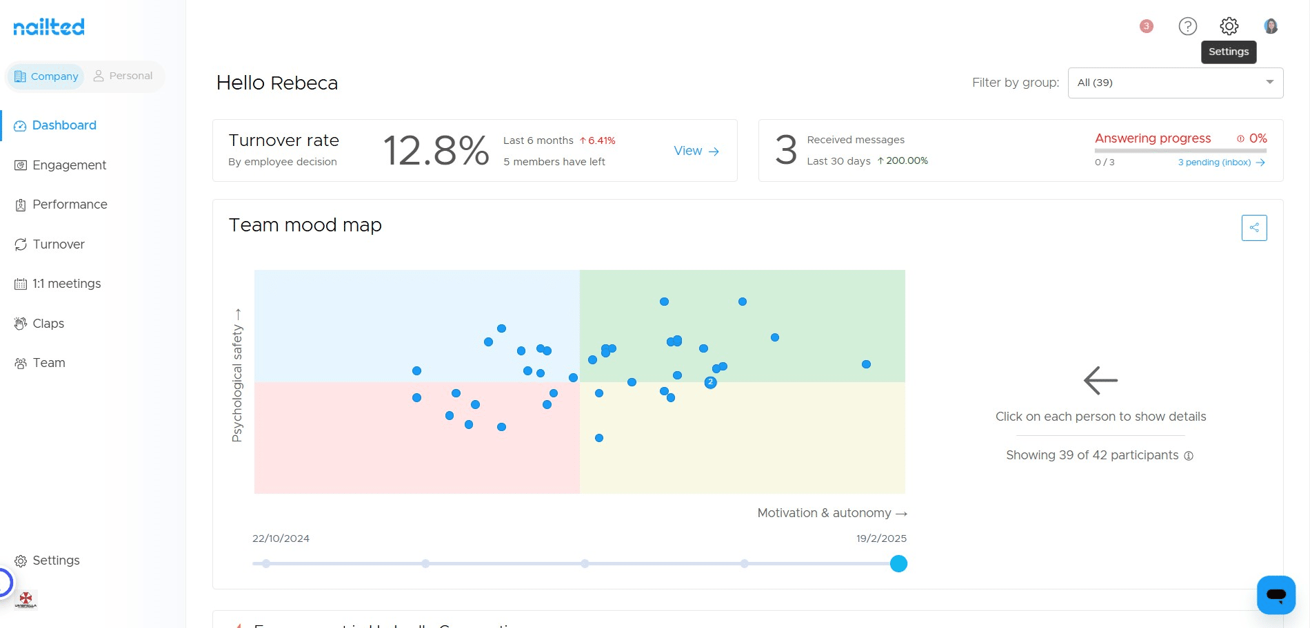 Access to your Settings section