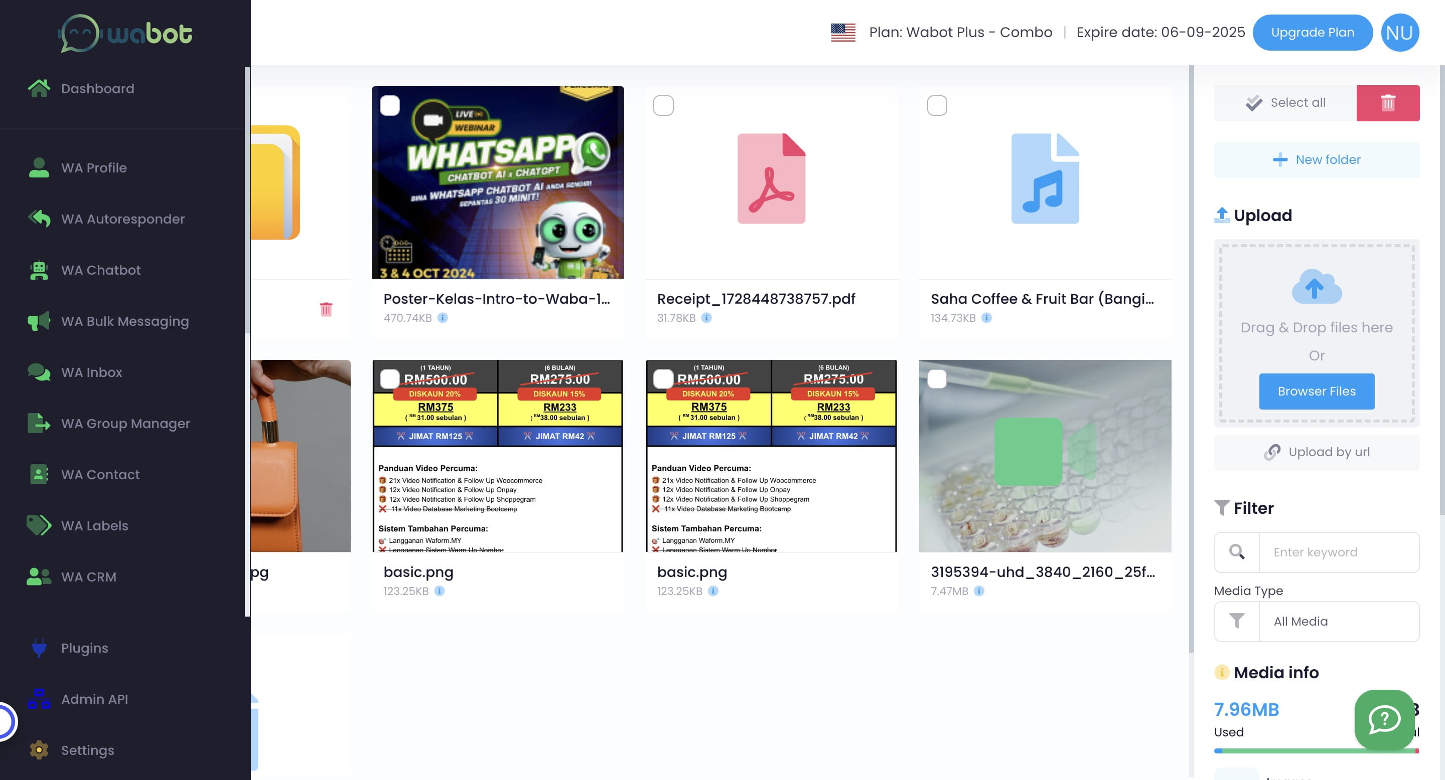 Click on "WA Chatbot"