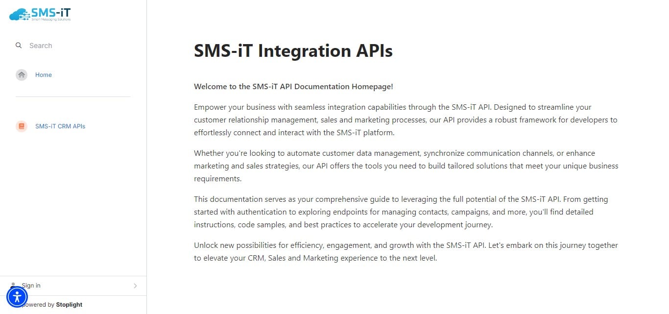 Click on "SMS-iT CRM API's"