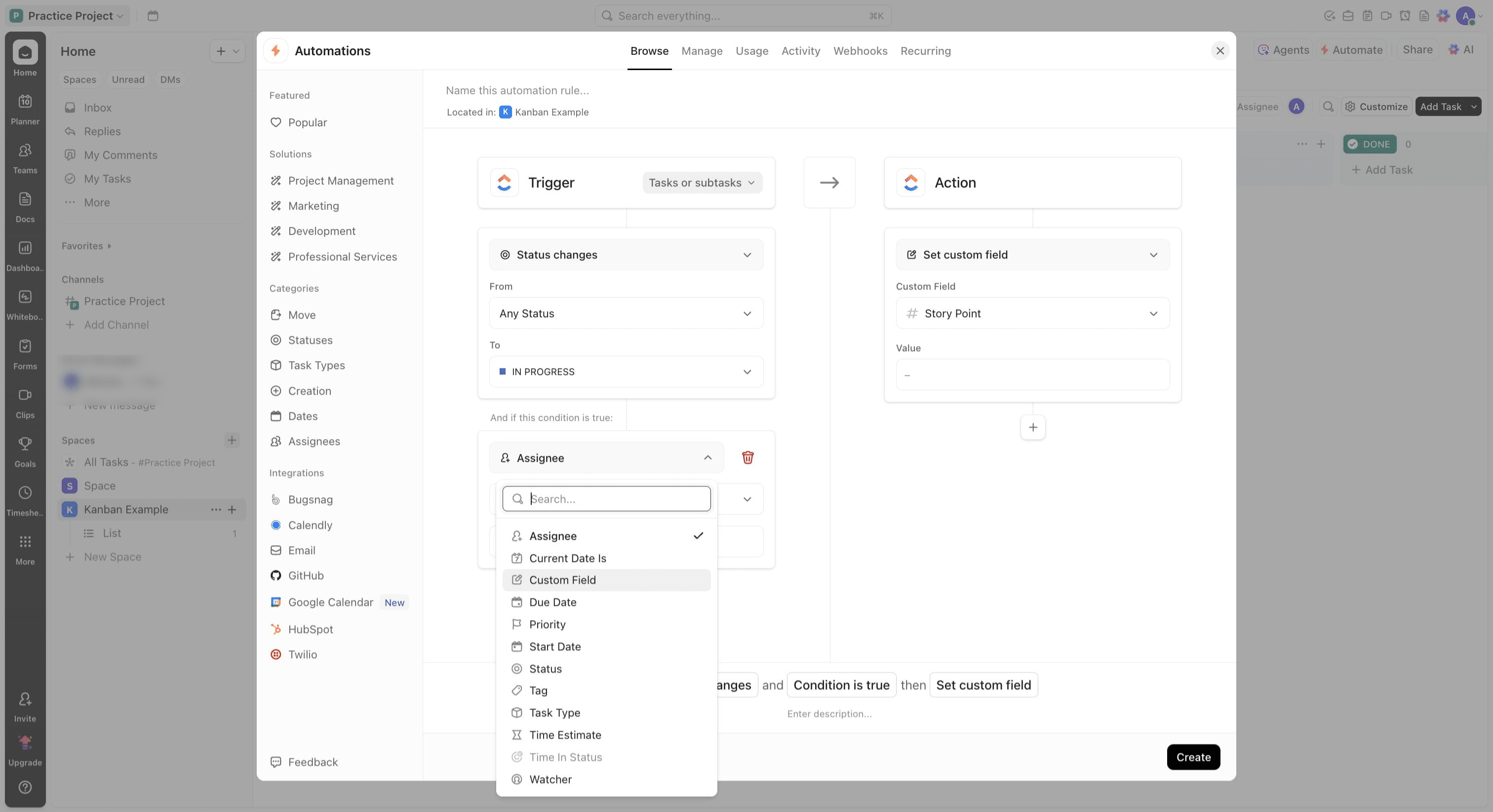 Click on "Custom Field"