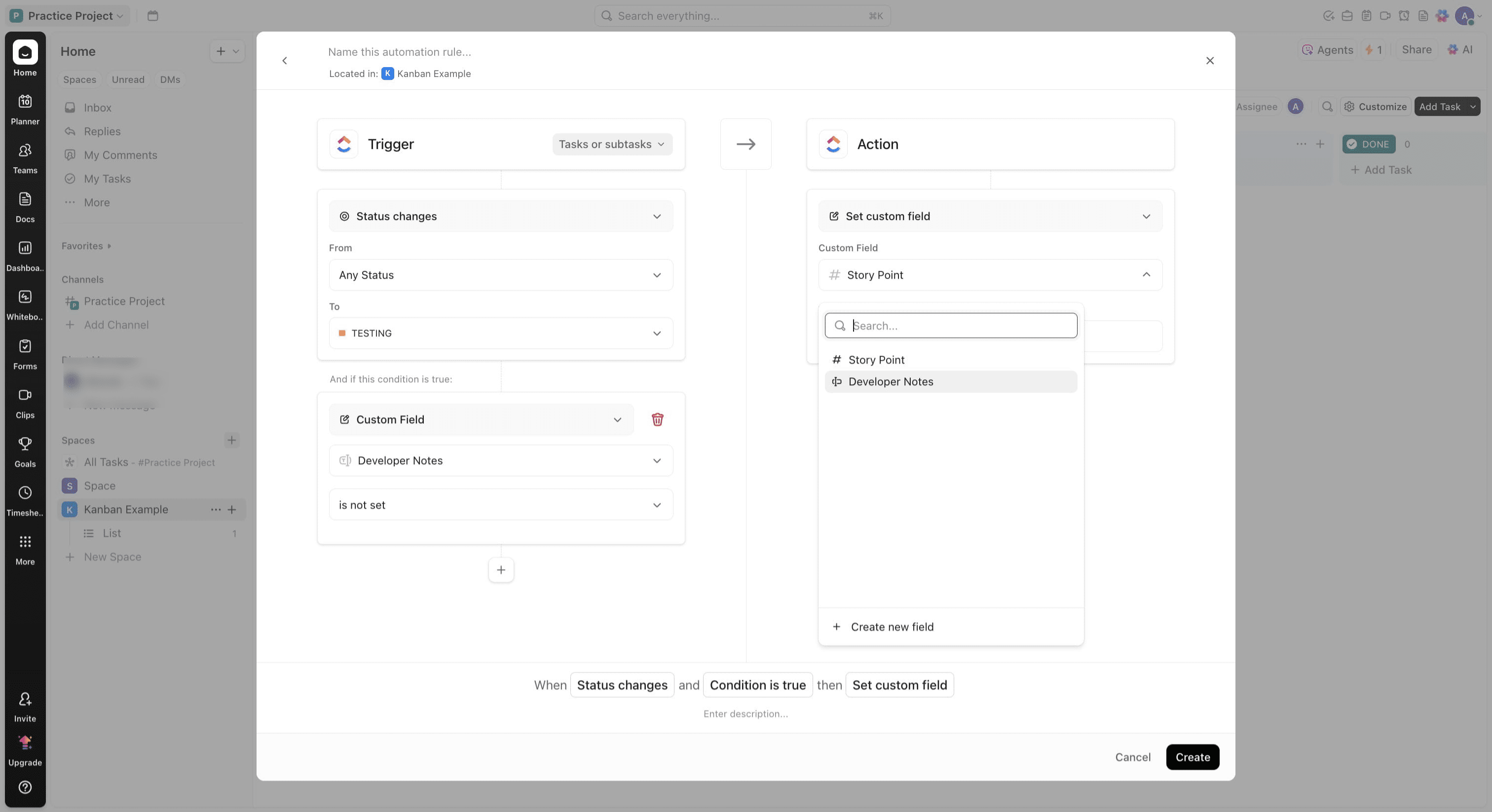 Click the Custom Field box and Click on "Developer Notes"