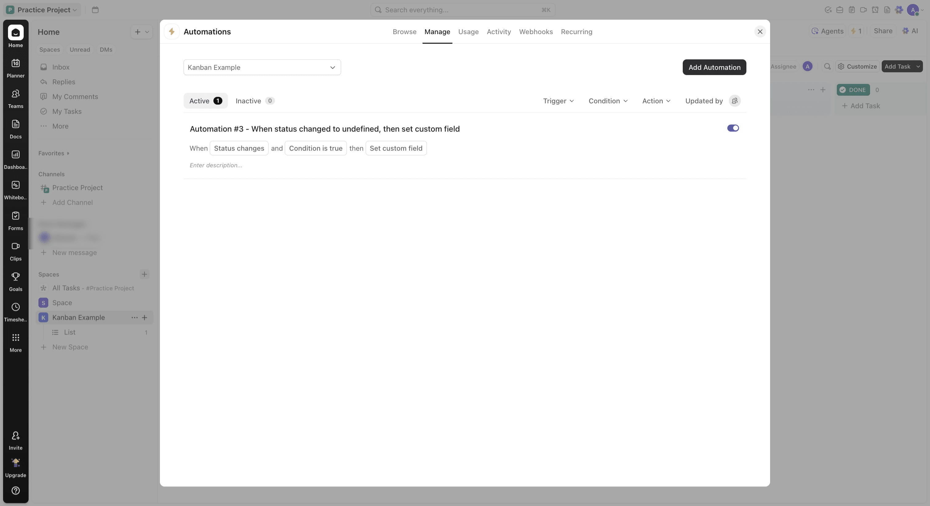To add more automation, Click on "Add Automation"