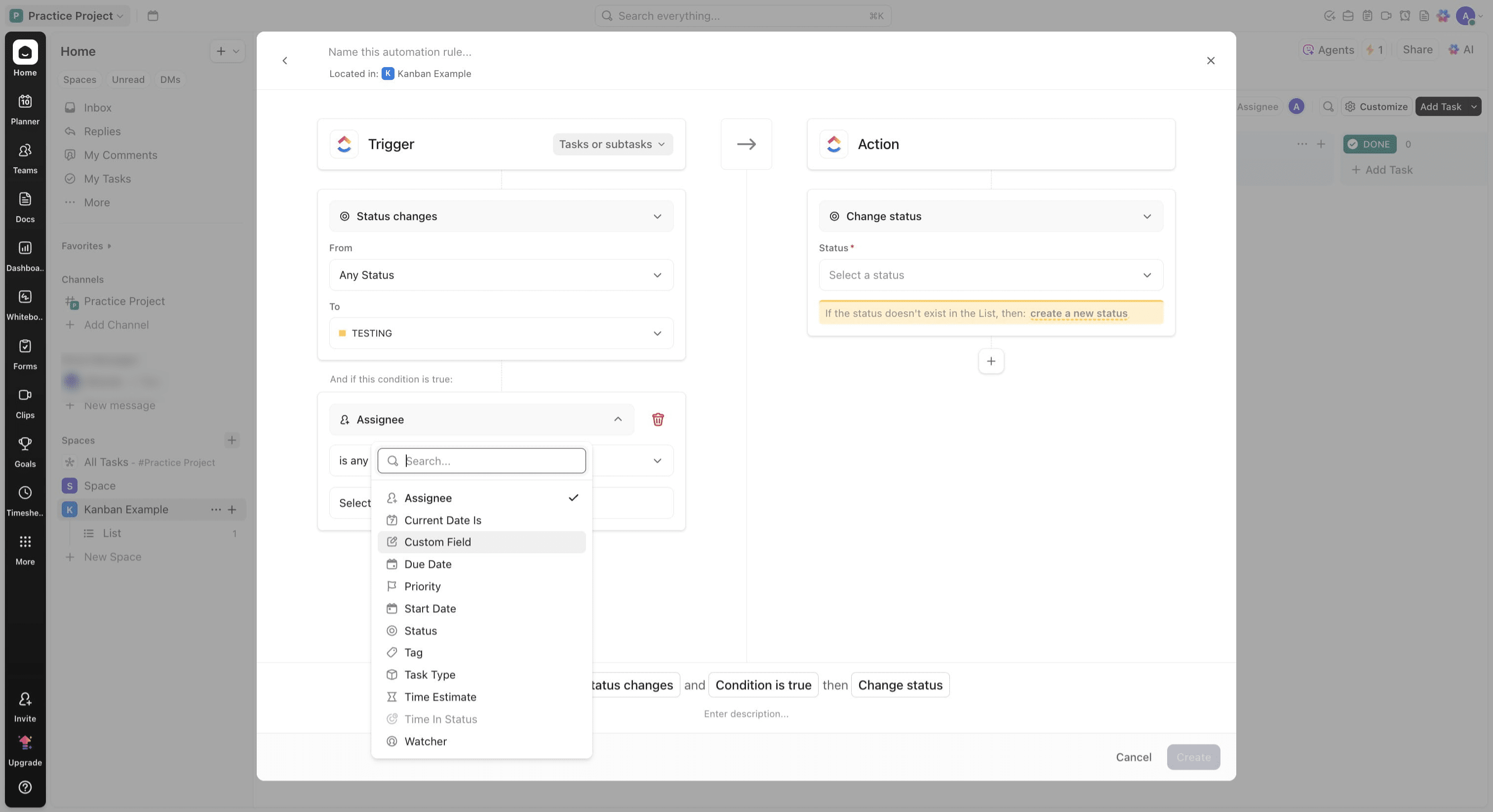 Click on "Custom Field"