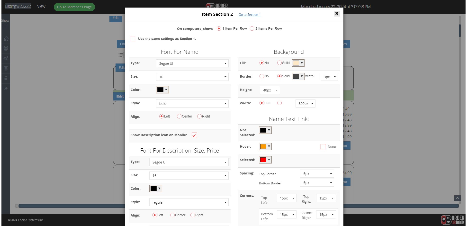 Click on "Go to Section 1"