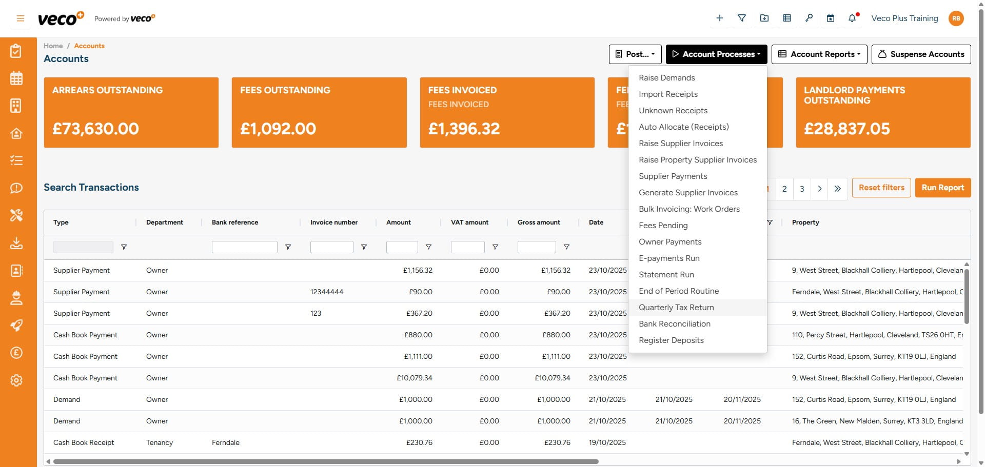 Select ' Quarterly Tax Return'