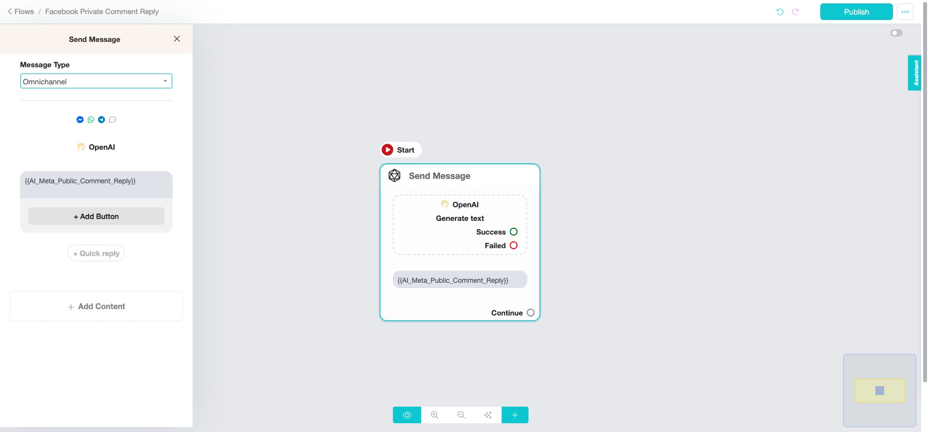 To select the "Message Type", click "Omnichannel".