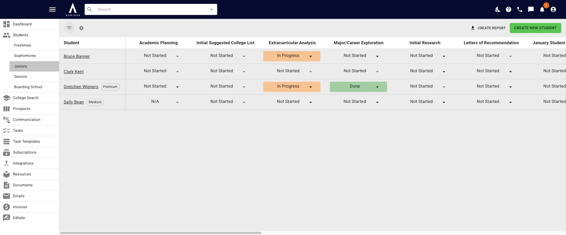 To filter a tracker by tag(s), click on the **Filter** icon. 
