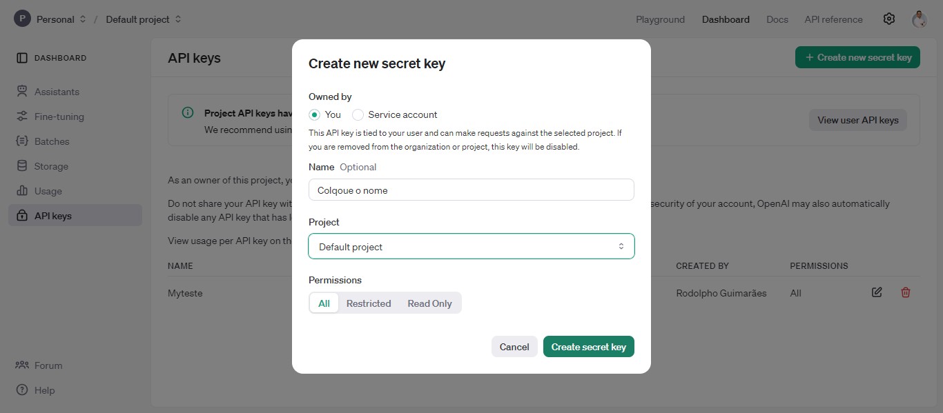 Click on "Create"