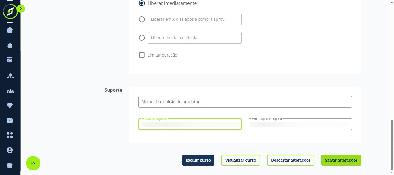 Clique em "Salvar alterações".