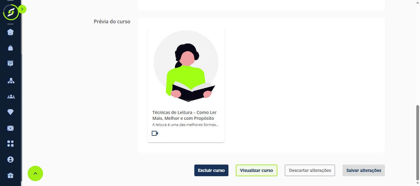 Clique em "Visualizar curso".