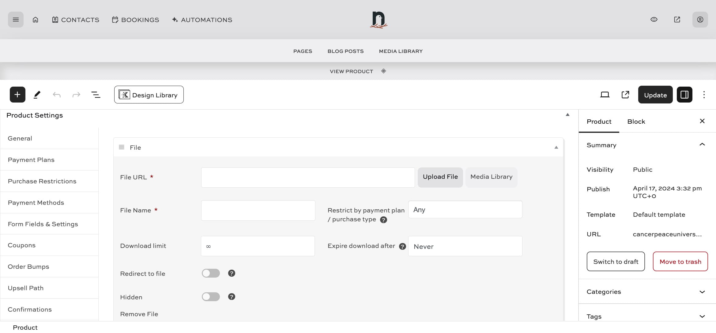 Click on "Upload File"
