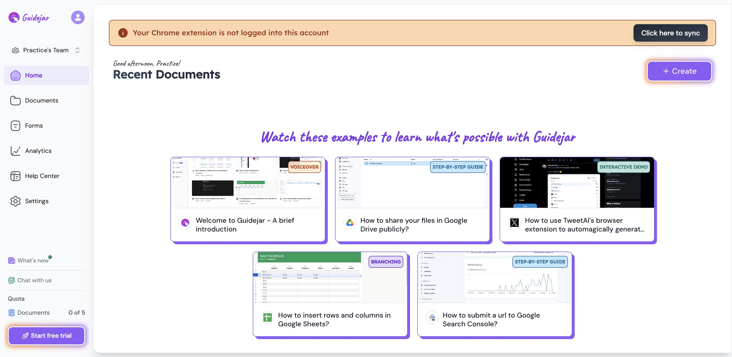 This screen is shown based on what you already have setup, in this case, i have a guidejar chrome extension, you might be asked to install the extension in your case.
