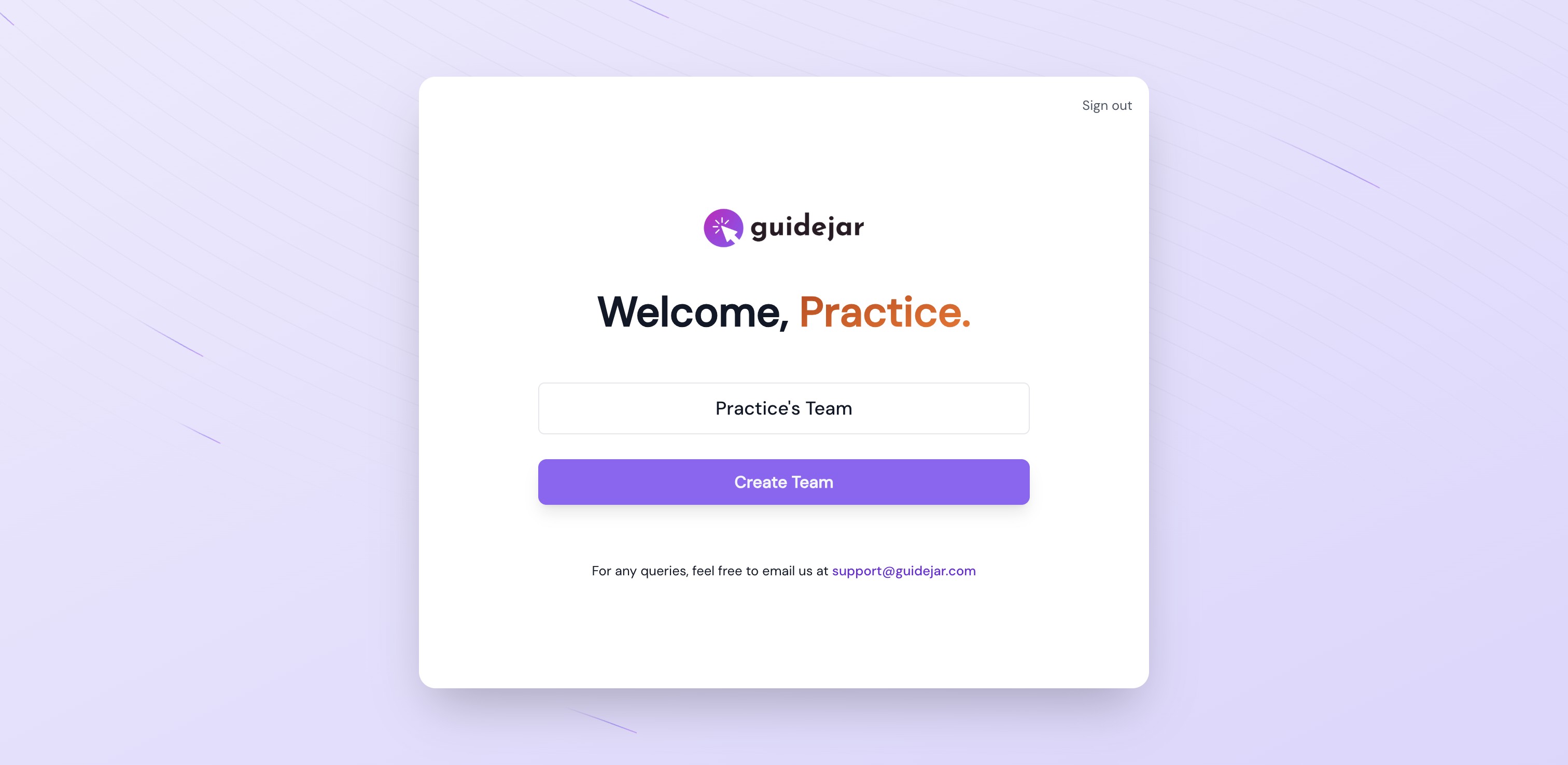 After verification, you'll be asked to "Create a Team", Click on Create Team