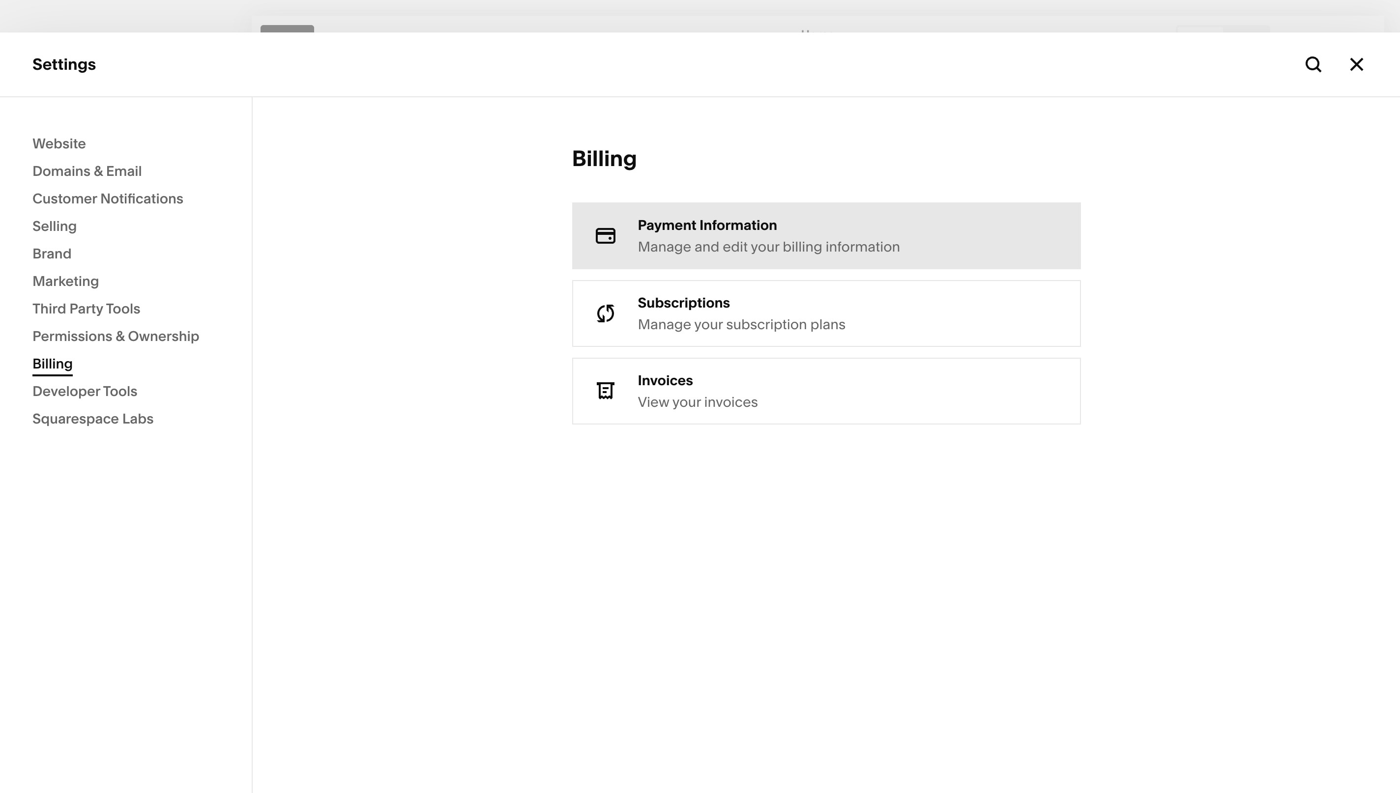 Click on "Payment Information"