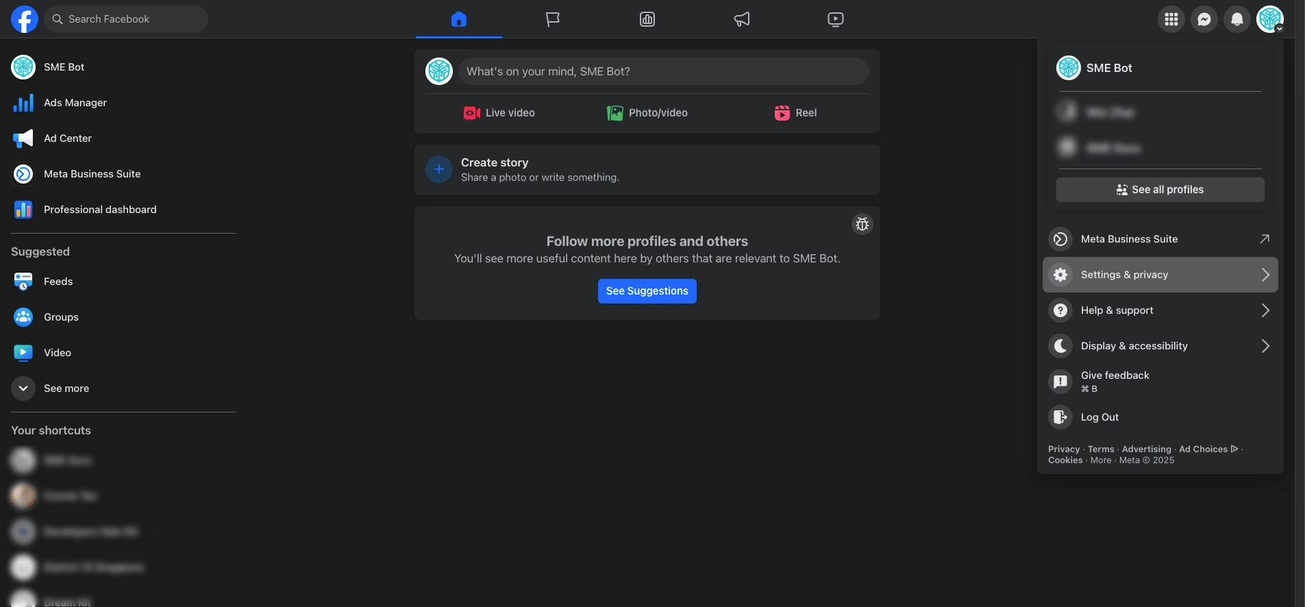 Click "Settings & Privacy"