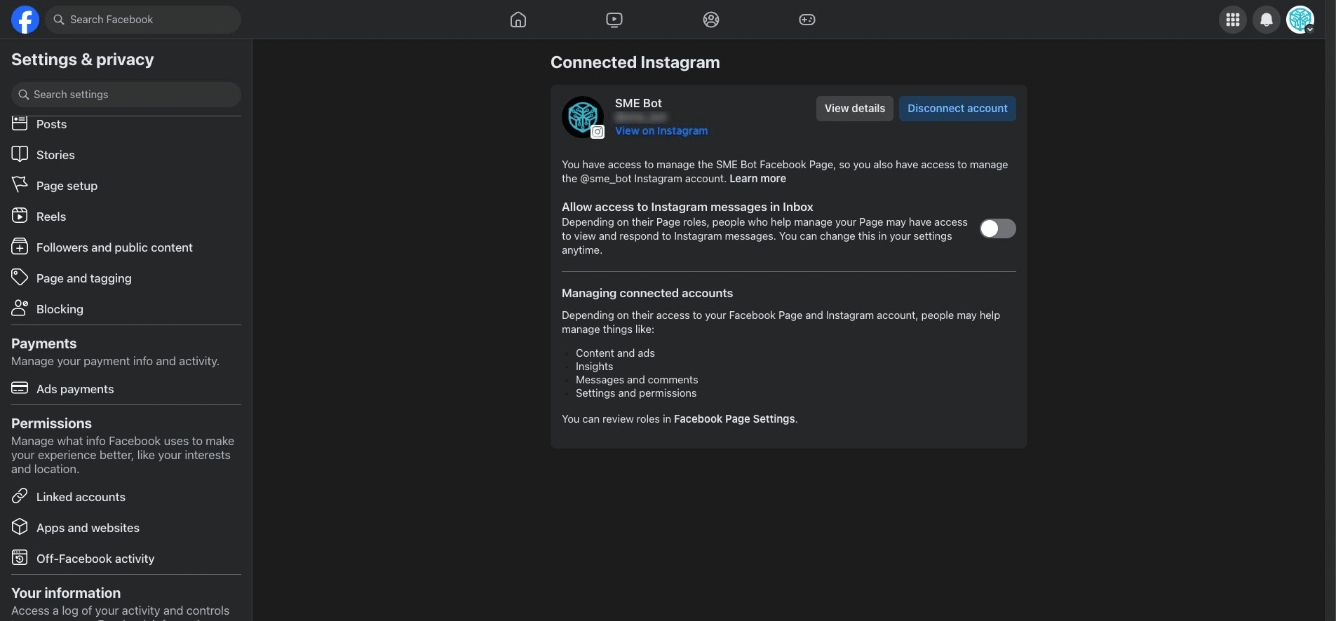 ✅ Done! You’ve successfully connect an Instagram account to your Facebook Page. 🚀