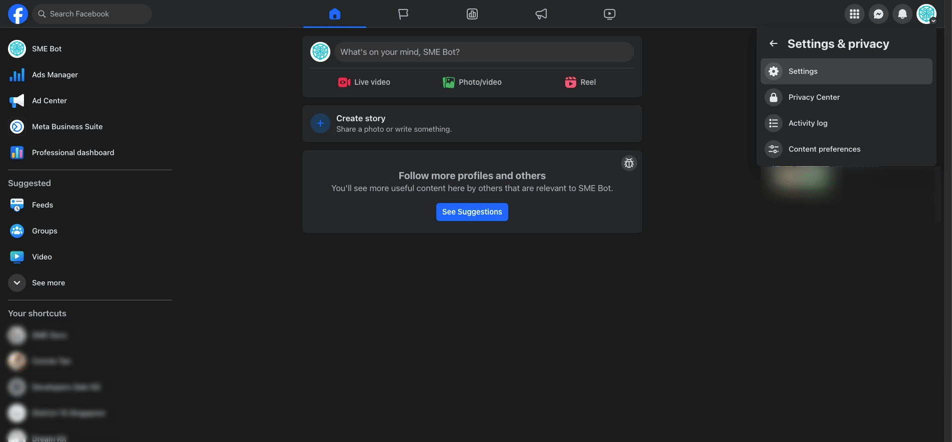 Click "Settings"