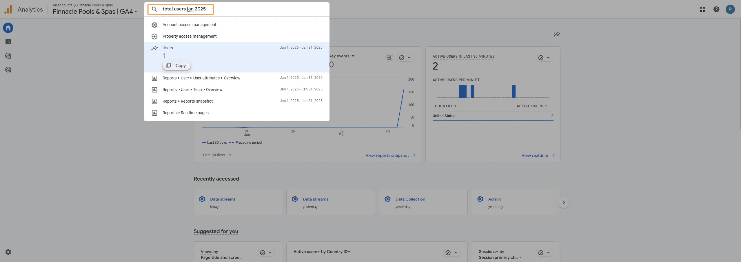 Search "Total users MM YYYY" and copy the results