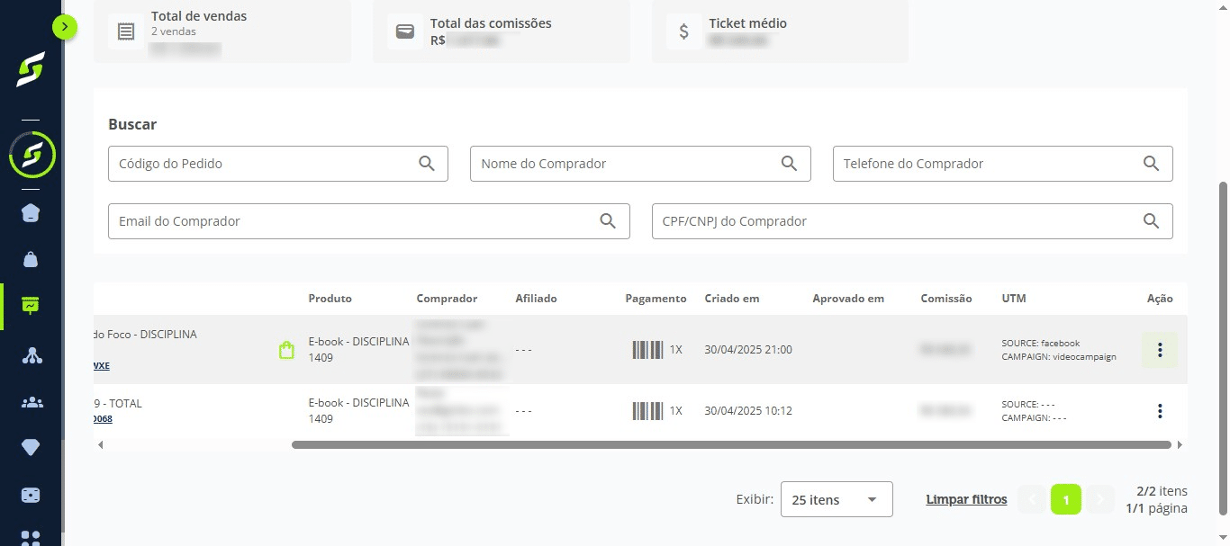 Arraste a barra até o final e clique no menu de ações.