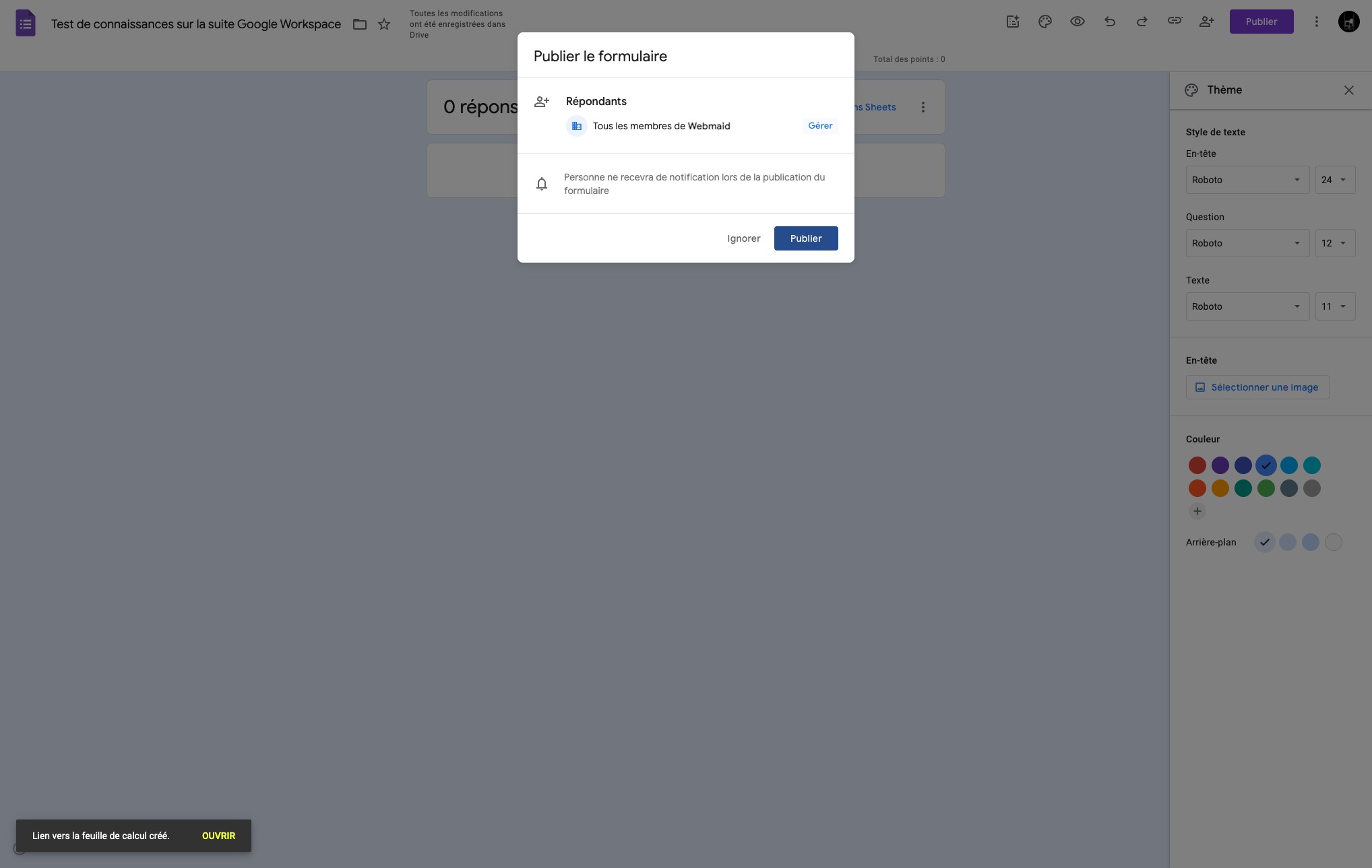 Cliquer sur "Gérer" pour personnaliser son accessibilité.